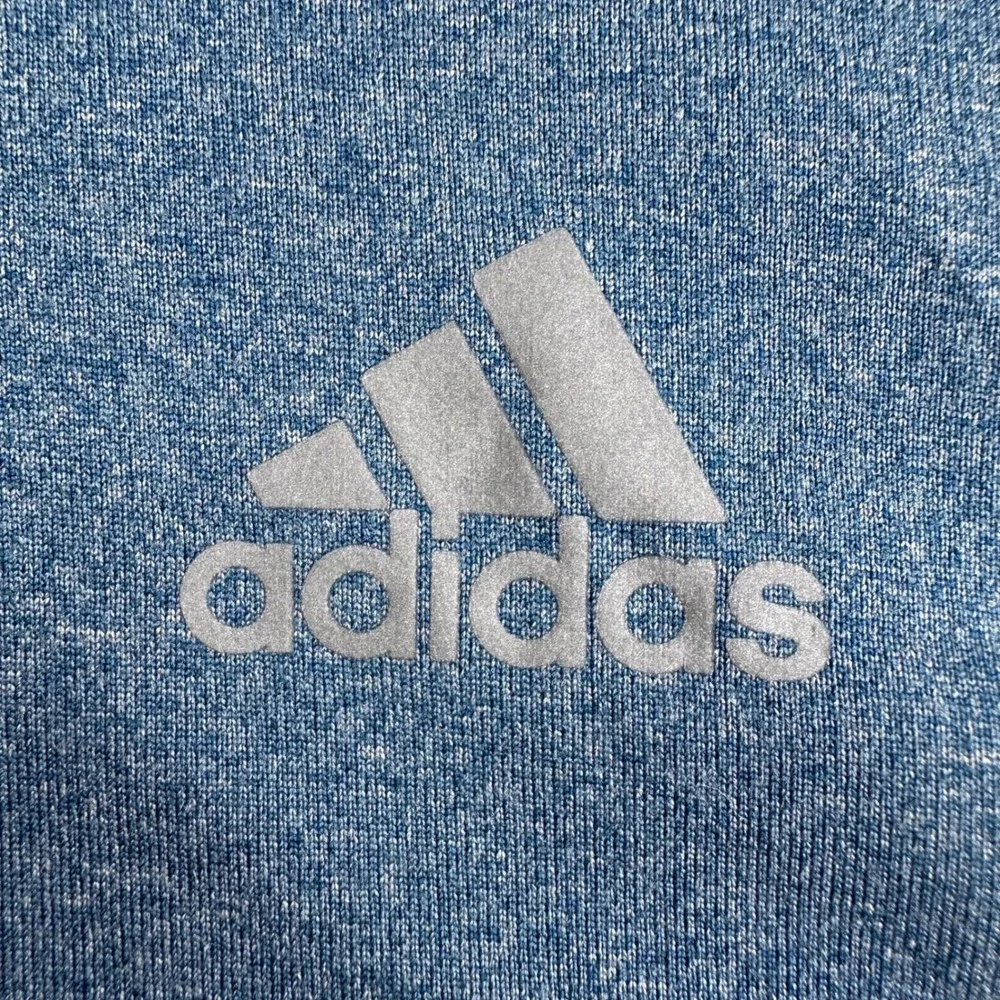 Adidas Pullover Mens L Large Blue Climalite Running 1/4 Zip Long Sleeve Shirt